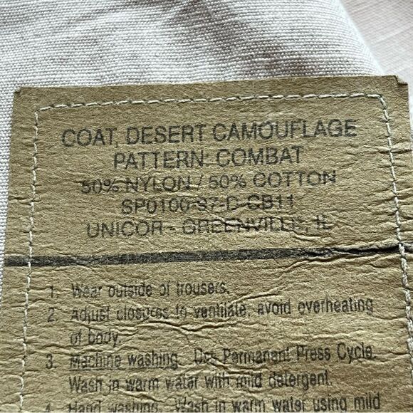 US Military Men's Air Force Desert Camo Coat Tan/Green/Brown Size Medium Reg - Picture 9 of 12